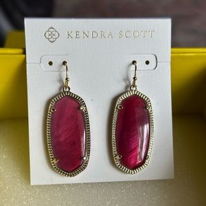 Elle Gold Drop Maroon Earrings by Kendra Scott